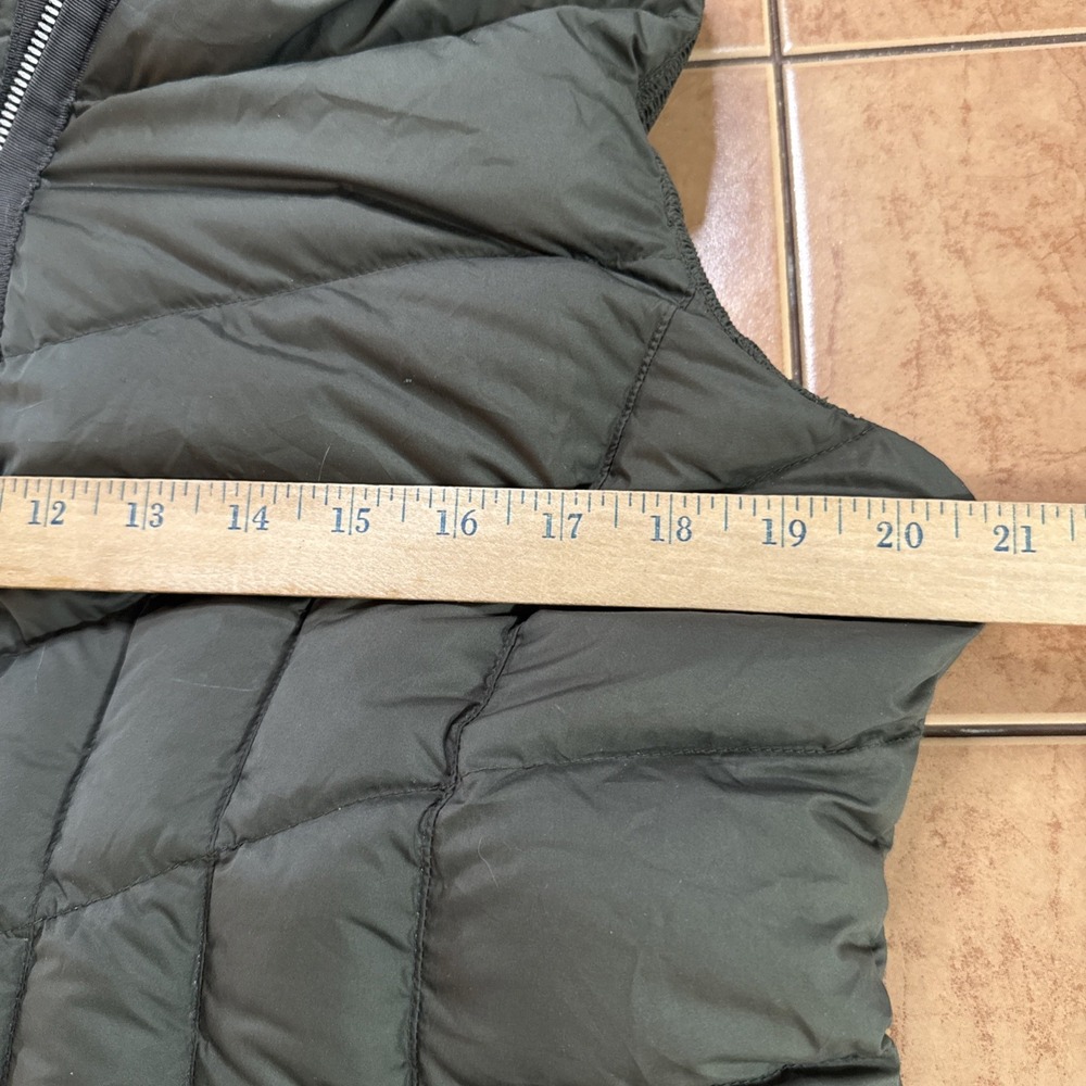 Athleta Women's Size Large Hooded Brown Puffer Vest Goose Down Zip - Picture 8 of 10